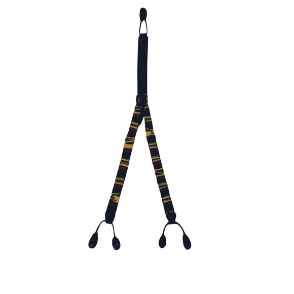 Suspenders Rastafarian Style Red Green Yellow Black Bobo Ashanti Reggae Braces - Picture 2 of 8